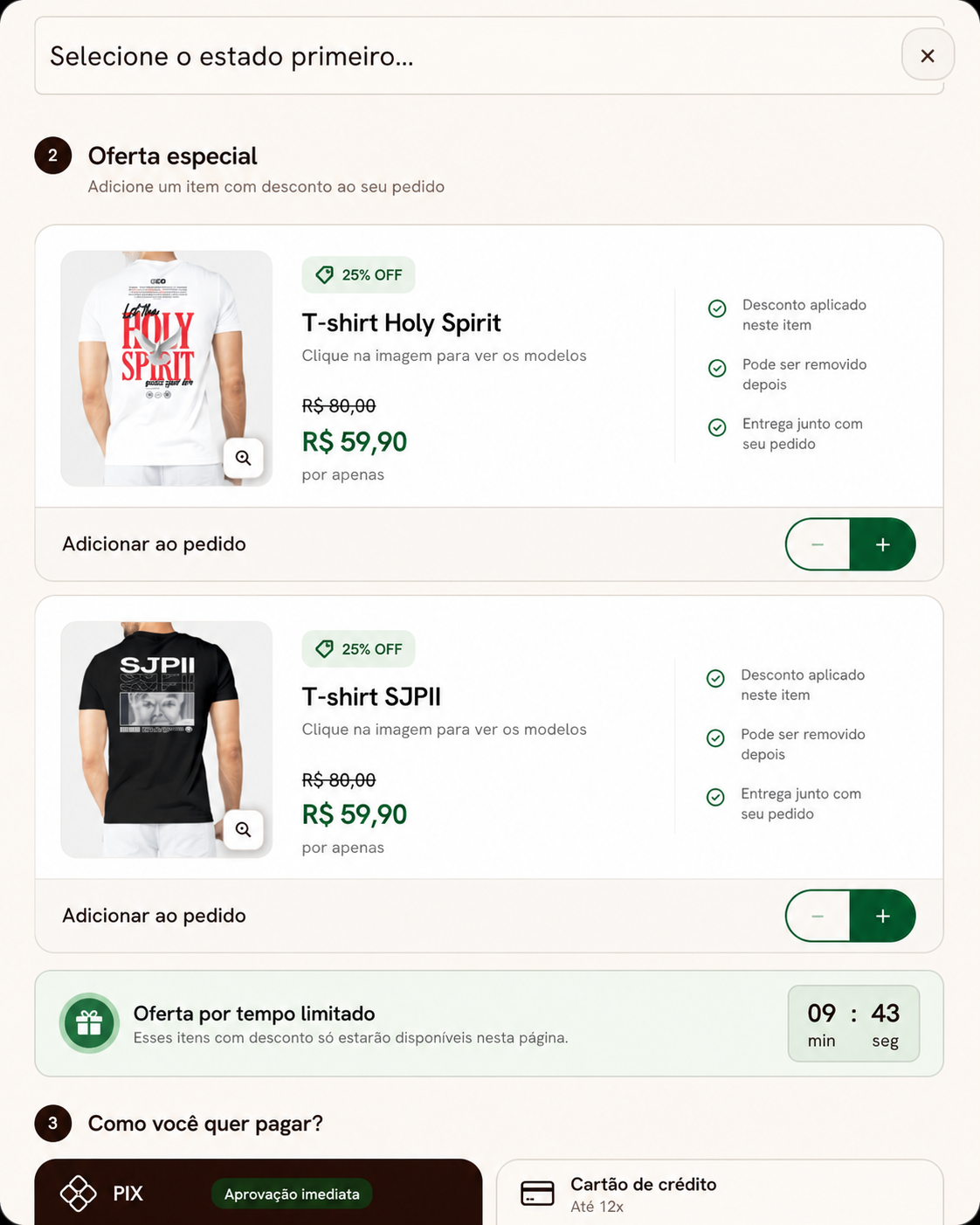 Order bump Ticketlivre